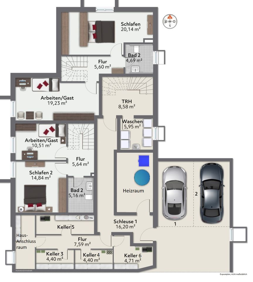 Erstklassige Souterrain-Wohnung im Neubau mit Gartenanteil in Ingolstadt