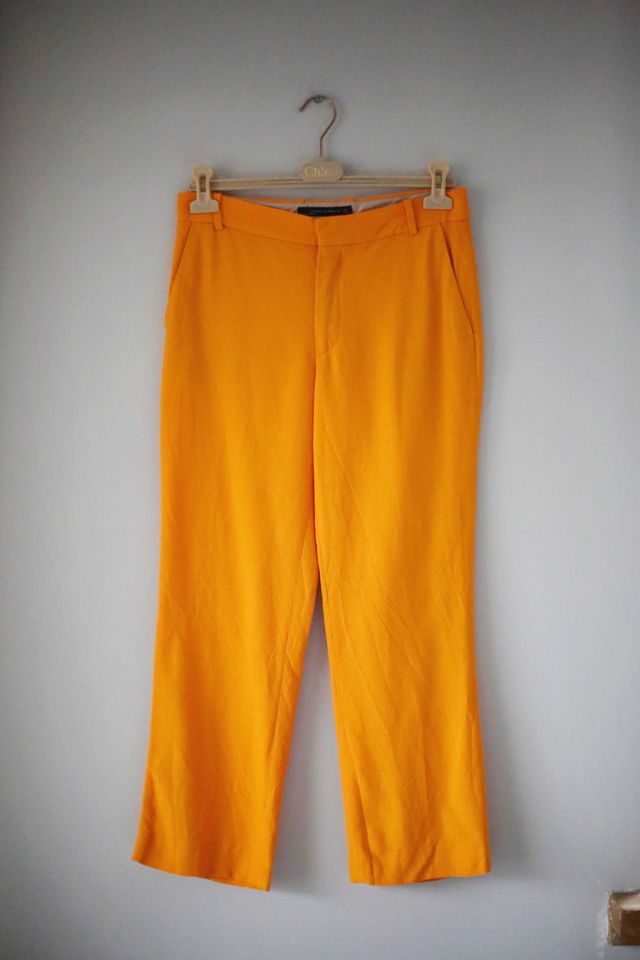 Zara Hose Orange straight leg mid waist basic einfarbig 38 M Stof in Hamburg