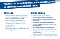 Teamleiter Junior Niederlassungsleiter im Vertriebsinnendienst Kr. München - Haar Vorschau