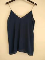 Top Bluse Zara XS dunkelblau Träger aus Kette Gold/kupfer Bayern - Riedenburg Vorschau