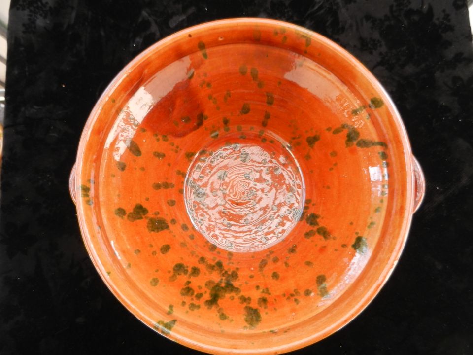 große Salatschüssel, warmes honigbraun mit Sprenkel, 34 cm in Fürstenfeldbruck