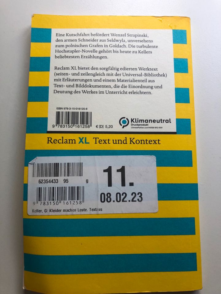 Gottfried Keller - Kleider machen Leute Reclam XL in Grünwald