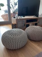 Sitzpouf handgefertigter Strickpouf Grau Bayern - Fürth Vorschau