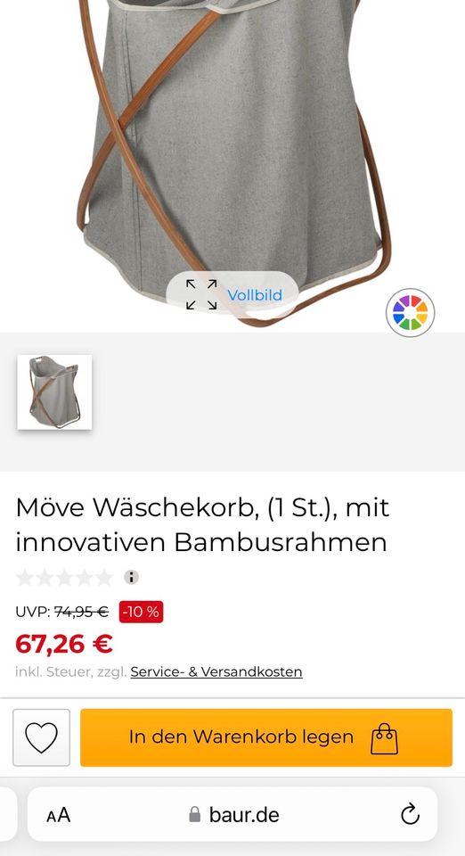 Möve Butterfly Canvas Bambus Wäschekorb Wäschesammler Grau Neu in  Niedersachsen - Delmenhorst | Badezimmer Ausstattung und Möbel | eBay  Kleinanzeigen ist jetzt Kleinanzeigen