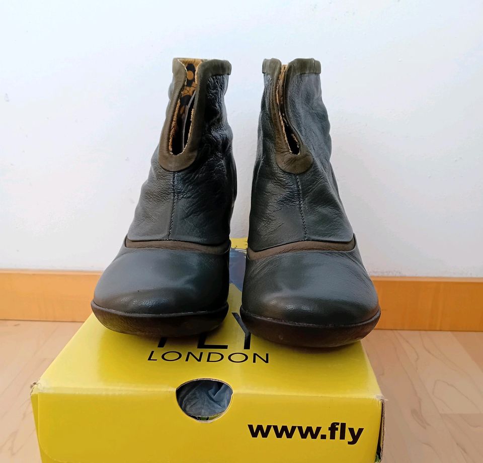 Fly London Stiefeletten Gr. 37, dunkelgrün -Echt Leder- in Wetter (Ruhr)