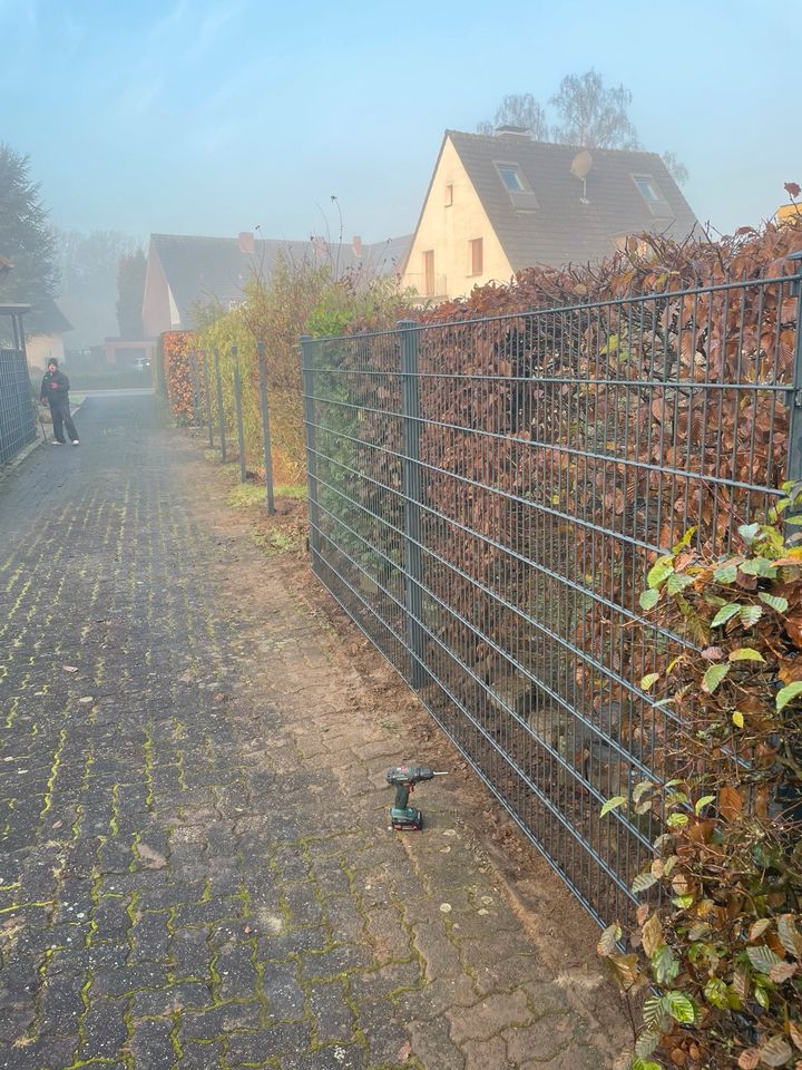 Montage Stabmattenzaun Stabgitterzaun Zaunbau in Dorsten