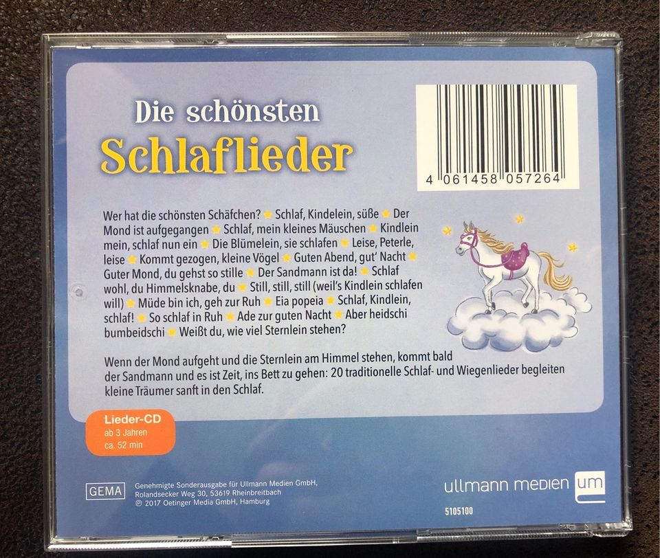 CD Die schönsten Schlaflieder für Kinder, neuwertig in Rheinstetten