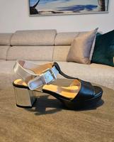 Gadea Ledersandalen NEU - schwarz/silber - Gr. 38 Hessen - Wiesbaden Vorschau