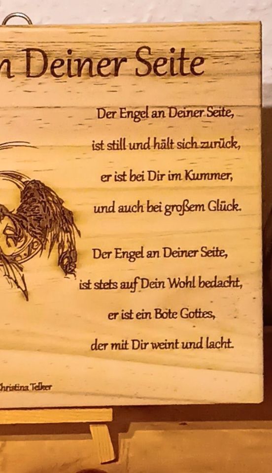 Holzbild Meditation Engel Gedicht in Mitterfels