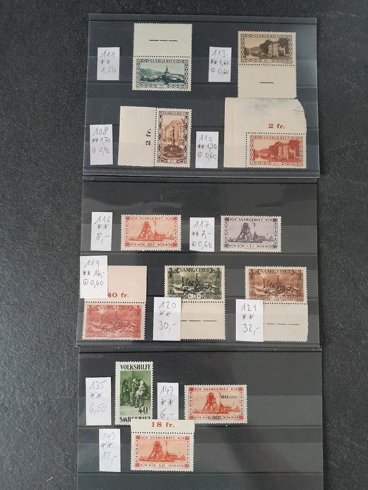 Briefmarken Saargebiet ab 1926 in Flieden