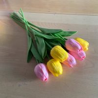 Tulpen Strauß (7 Stück) gelb mit rosa, real touch Kunstblumen Thüringen - Rudolstadt Vorschau
