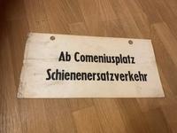Seitenschild Straßenbahn Comeniusplatz Pappe Dresden DDR-Zeiten Dresden - Räcknitz/Zschertnitz Vorschau
