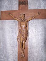 Sakrale Kunst * altes Holzkreuz mit Jesus * H 60 cm Nordrhein-Westfalen - Greven Vorschau