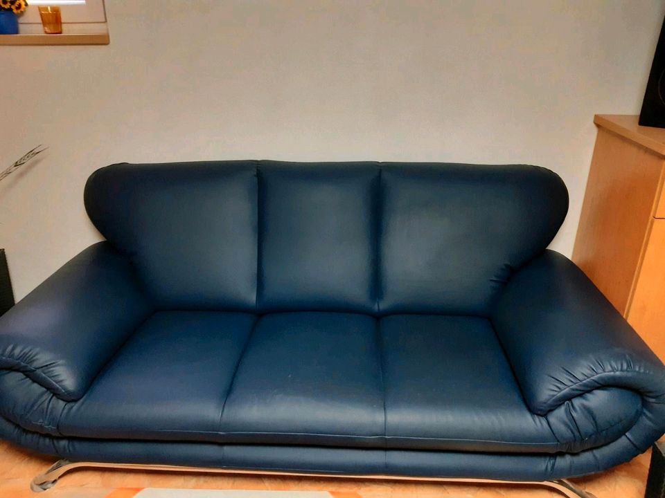 Couch Kunstleder blau in Münchenlohra