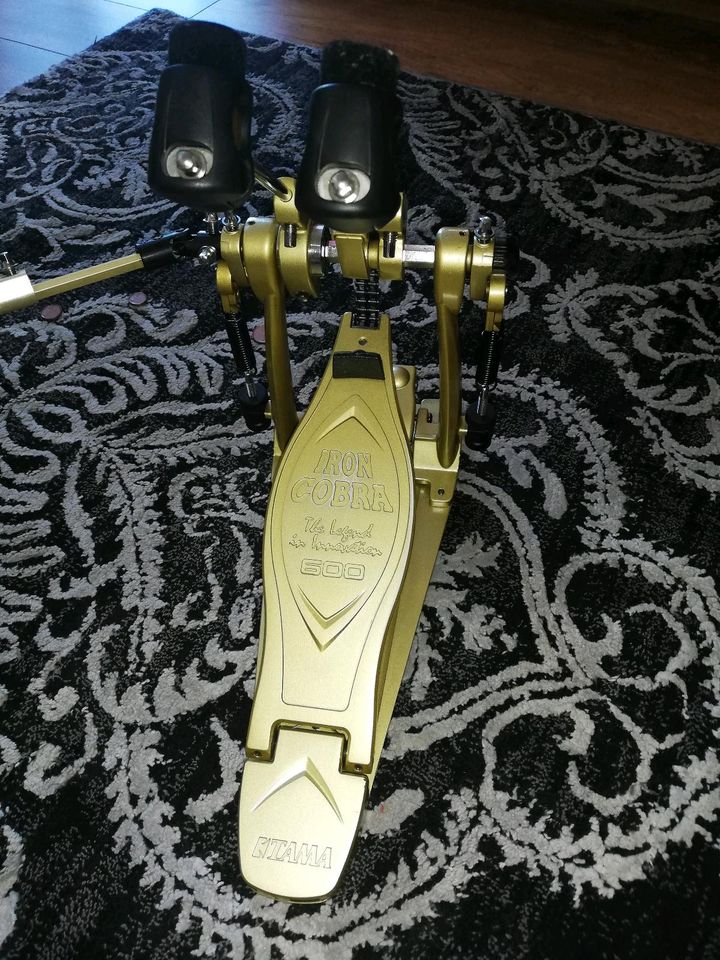 Tama Iron Cobra Gold Edition Doppelfußmaschine Pedal Bass Drum in Küps