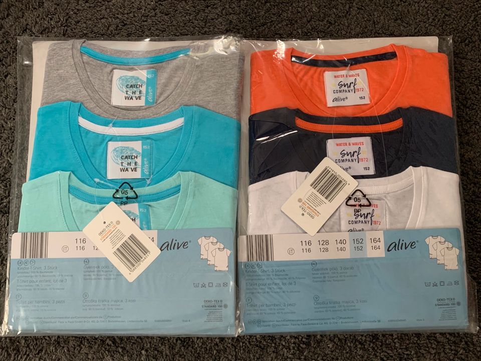 2x 3’er Pack Kinder T-Shirts Gr. 152 *NEU* in Bad Münstereifel