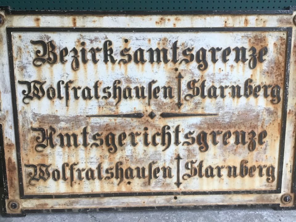 Seltene Rarität, Starnberg/Wolfratshausen no Emailschild Guss in Krumbach Schwaben