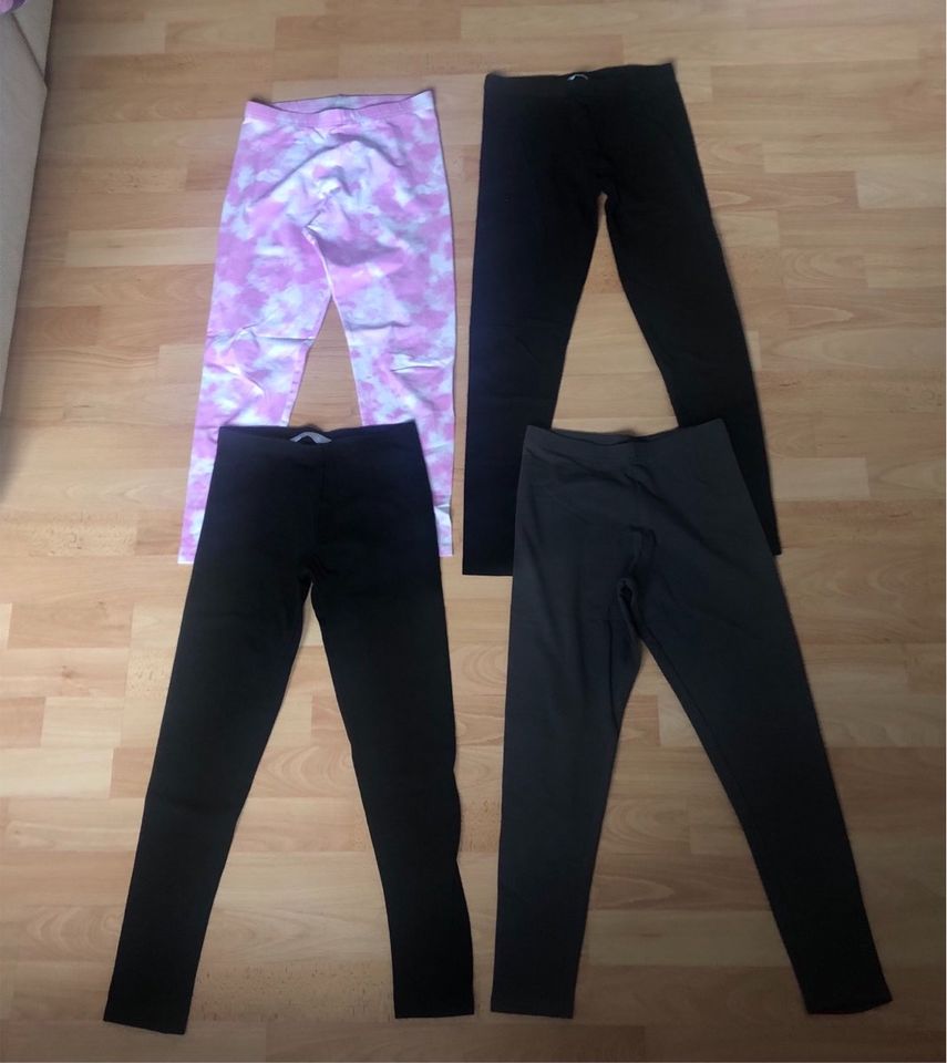 Primark Leggings Gr.146 Schwarz Grau Batik Mädchen Baumwolle in Gummersbach