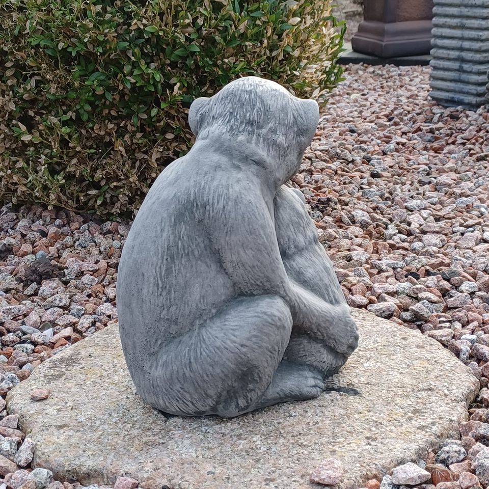 Steinfigur Schimpanse Affe Garten Dekoration in Korschenbroich