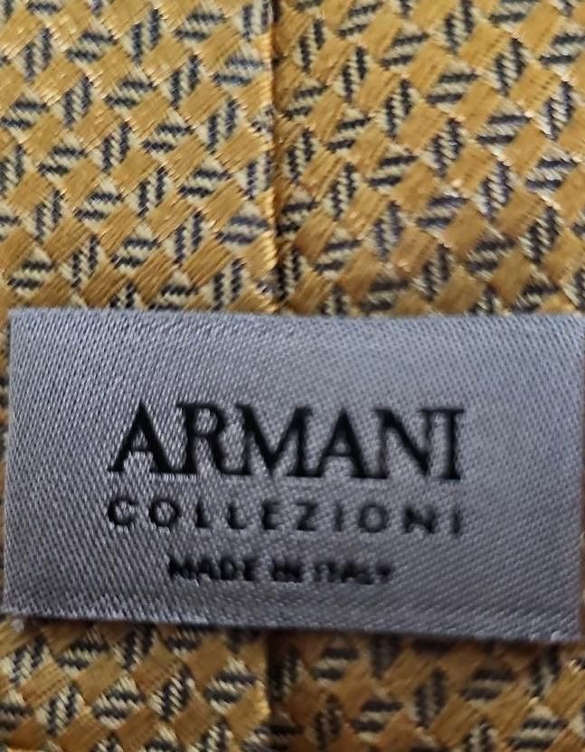 Krawatte Armani Collezioni gelb-Gold 100% Seide Original neu in Königswinter