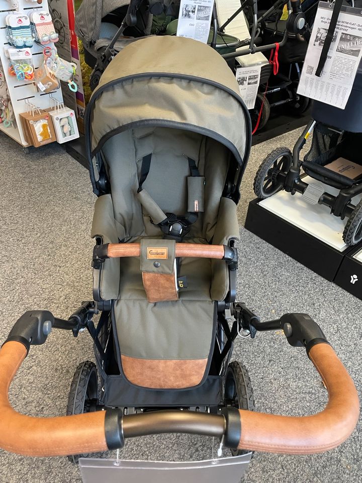 NEU - Emmaljunga ALU S FLAT - Outdoor Olive 2023 Kombi-Kinderwagen - Messe-Angebot - NEU - FIRLEFANZ in Berlin