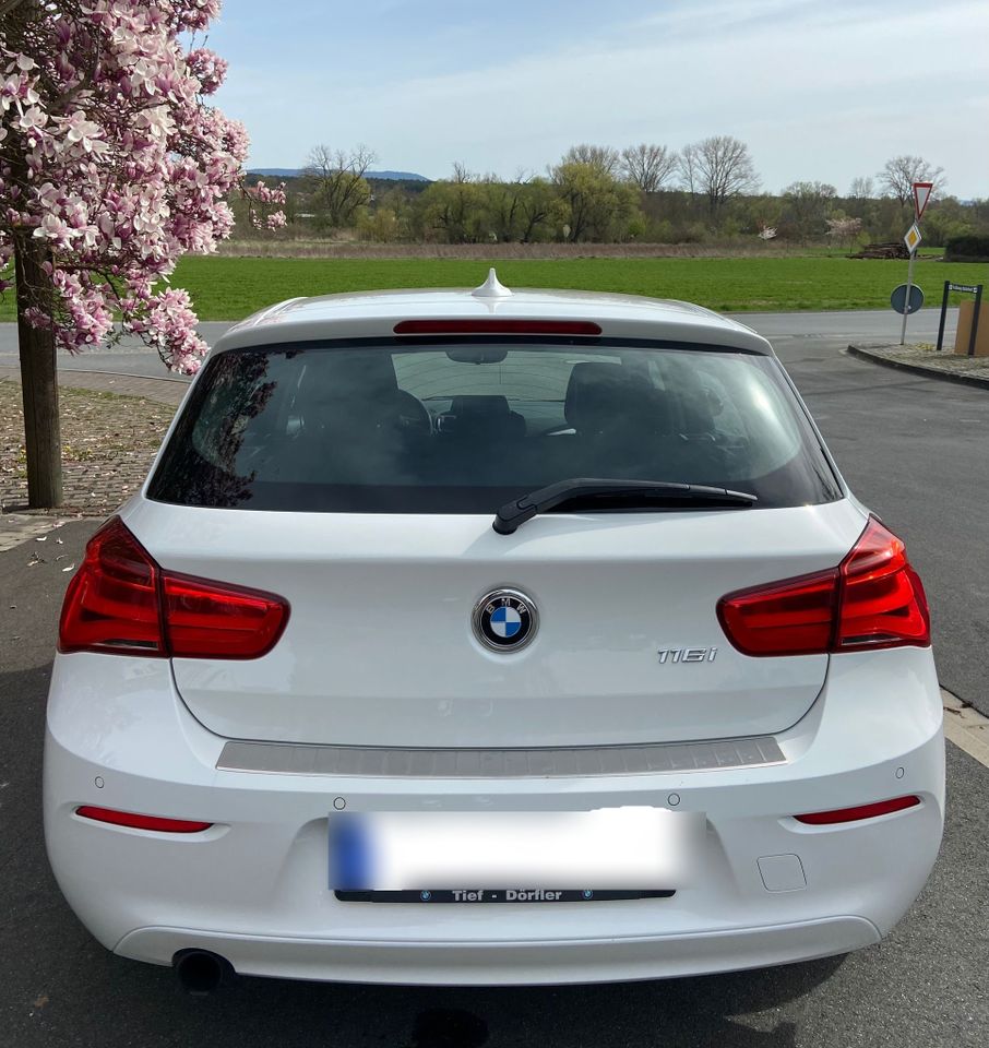 BMW 116 i mit WR und BMW Fahrradständer in Plankstadt