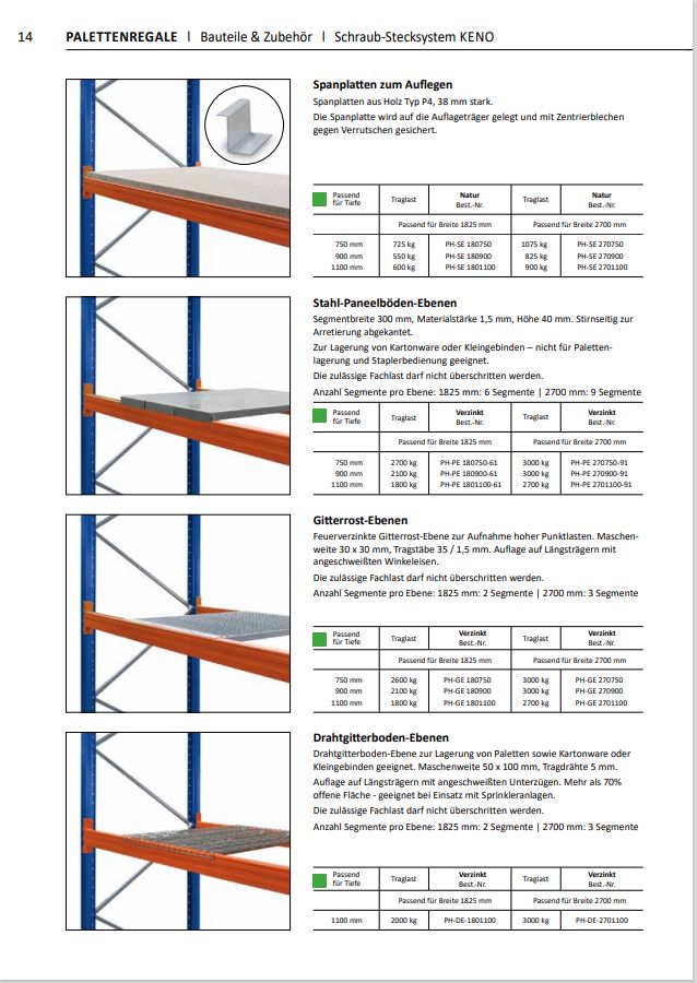 KENO / SLP Palettenregal -  KENO SLP Traversen - KENO - SLP in Lüdersfeld