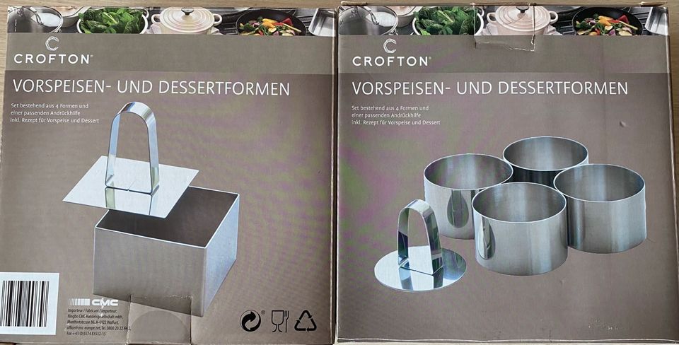 Crouton 2 Sets Vorspeisen- und Dessertformen neu in Roßtal