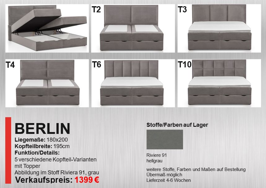 Boxspringbett Berlin mit Stauraum in Düsseldorf