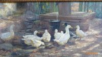 Franz Lugan "Enten am Brunnen", Ölgemälde, 19. Jhdt., sign. Niedersachsen - Neuhaus Vorschau