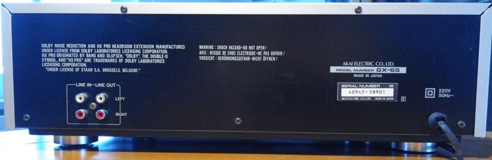Akai GX-65 Stereo Cassette Deck, Riemen defekt, inkl. Porto in Chorin