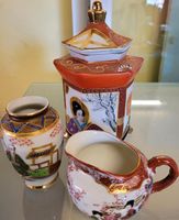 ASIA SET  Vase Deckeldose Milchkännchen Satsuma Japan Gold Nordrhein-Westfalen - Mechernich Vorschau