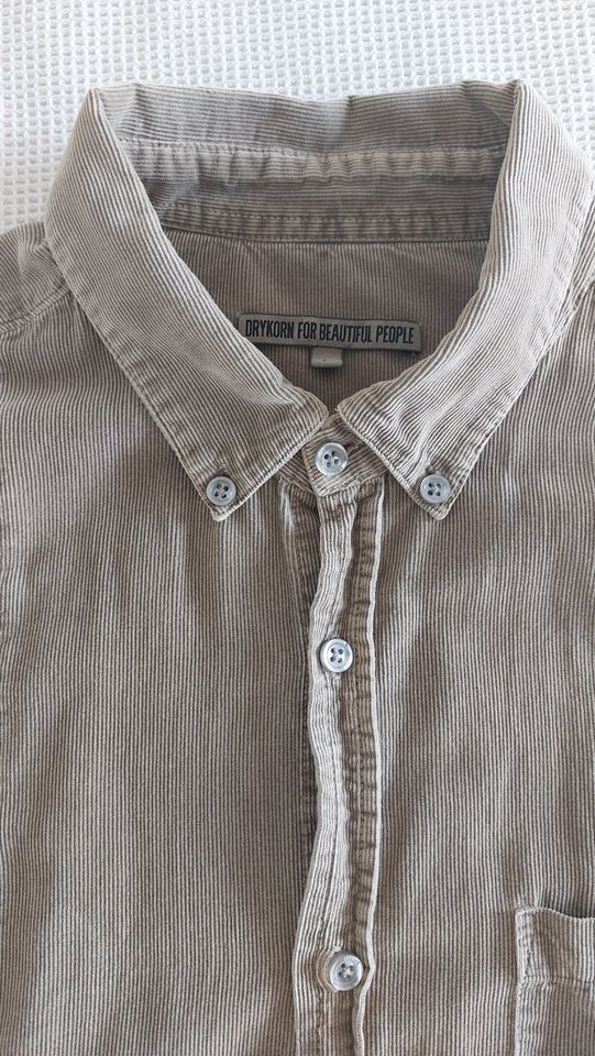 Drykorn Hemd Cord Overshirt beige Größe L 100% Baumwolle NP 119€ in Ravensburg