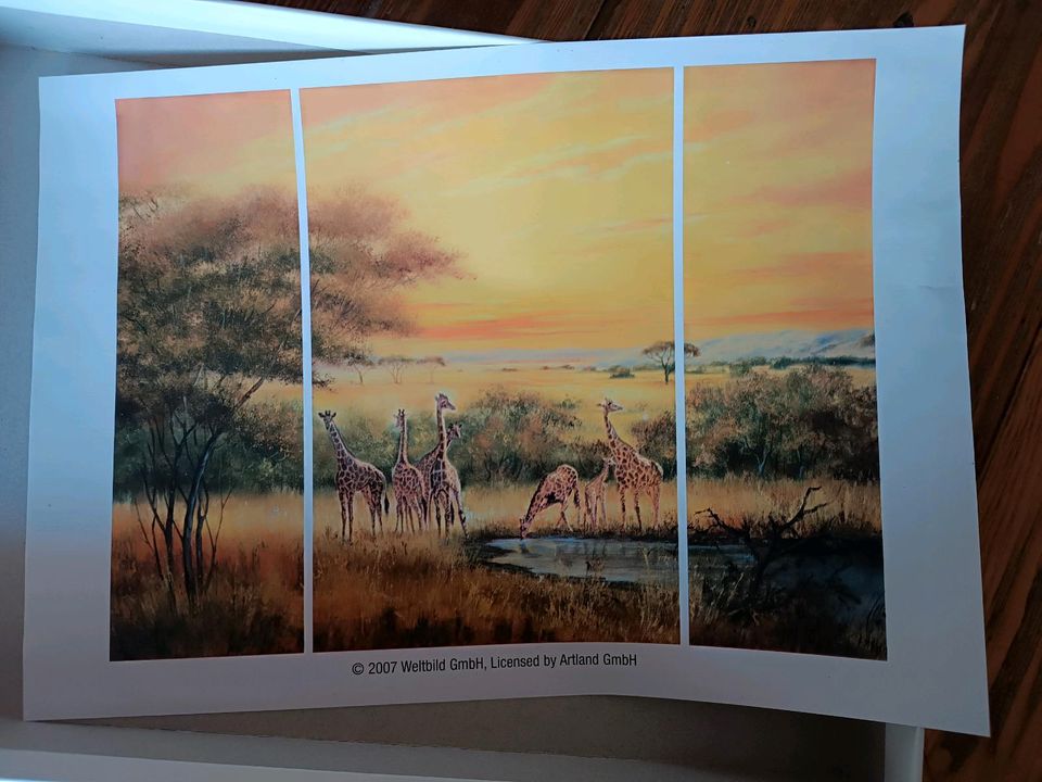 Triptychon-Puzzle - Giraffen in der Steppe - 1530 Teile in Waldheim