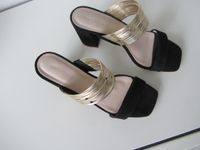 Schuhe Sandalen Hallhuber Gr.38 Gold Schwarz 100%Leder Neu Et Nordrhein-Westfalen - Mülheim (Ruhr) Vorschau