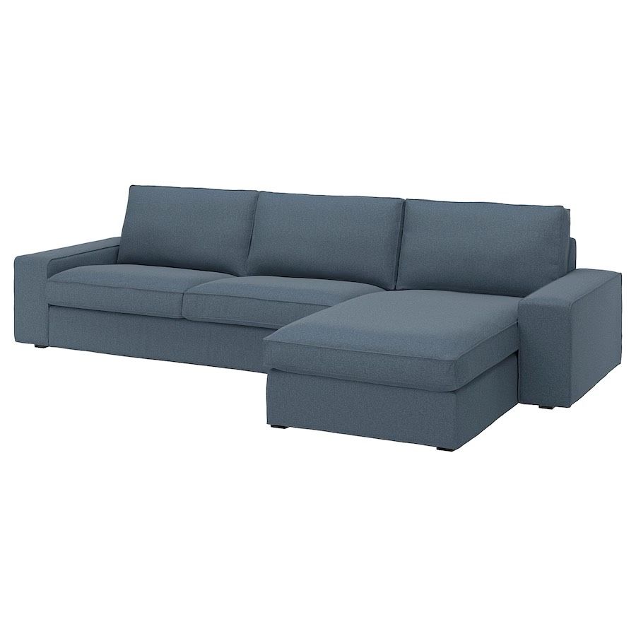 4er Sofa mit Récamiere, Couch, dunkelblau (IKEA Kivik) neuwertig in Hanau
