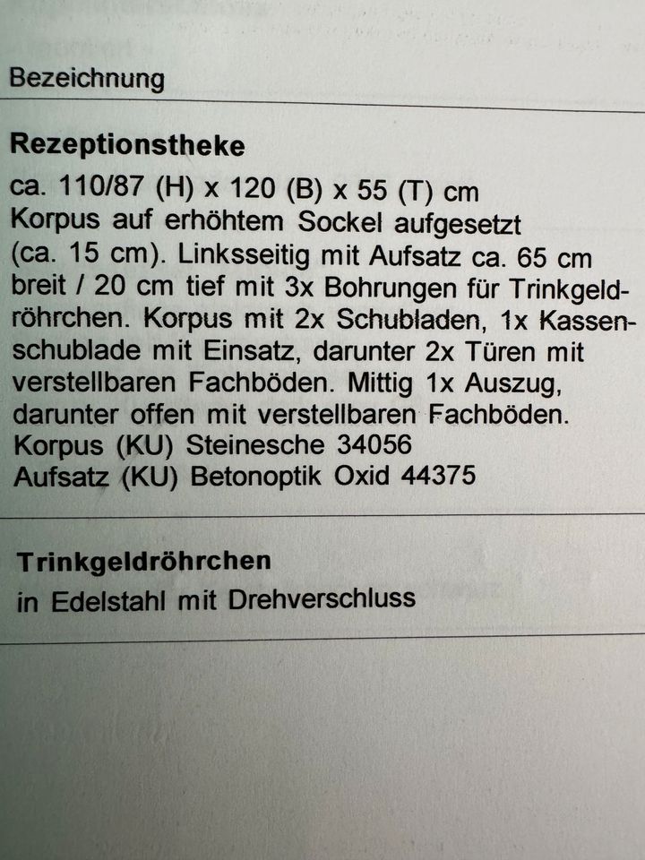 Empfangstheke Friseursalon in Waldkirch