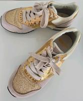 Blauer USA Sneaker Beige Nude Gold Taupe Glitzer Gr. 35 neuwertig Hessen - Friedrichsdorf Vorschau