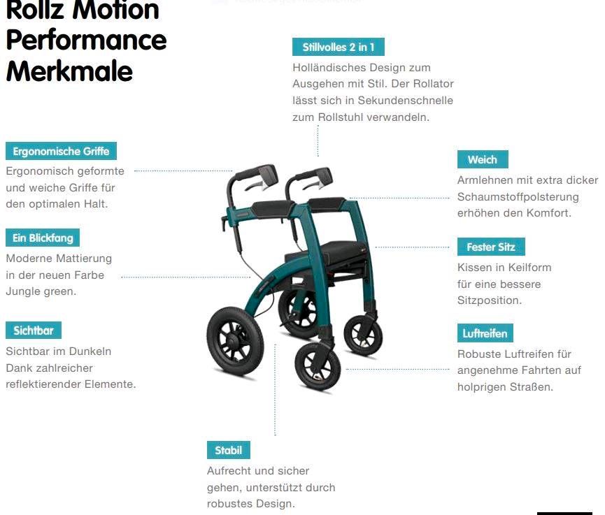 Rollz Motion Performance Rollator und Rollstuhl in einem in Stockach
