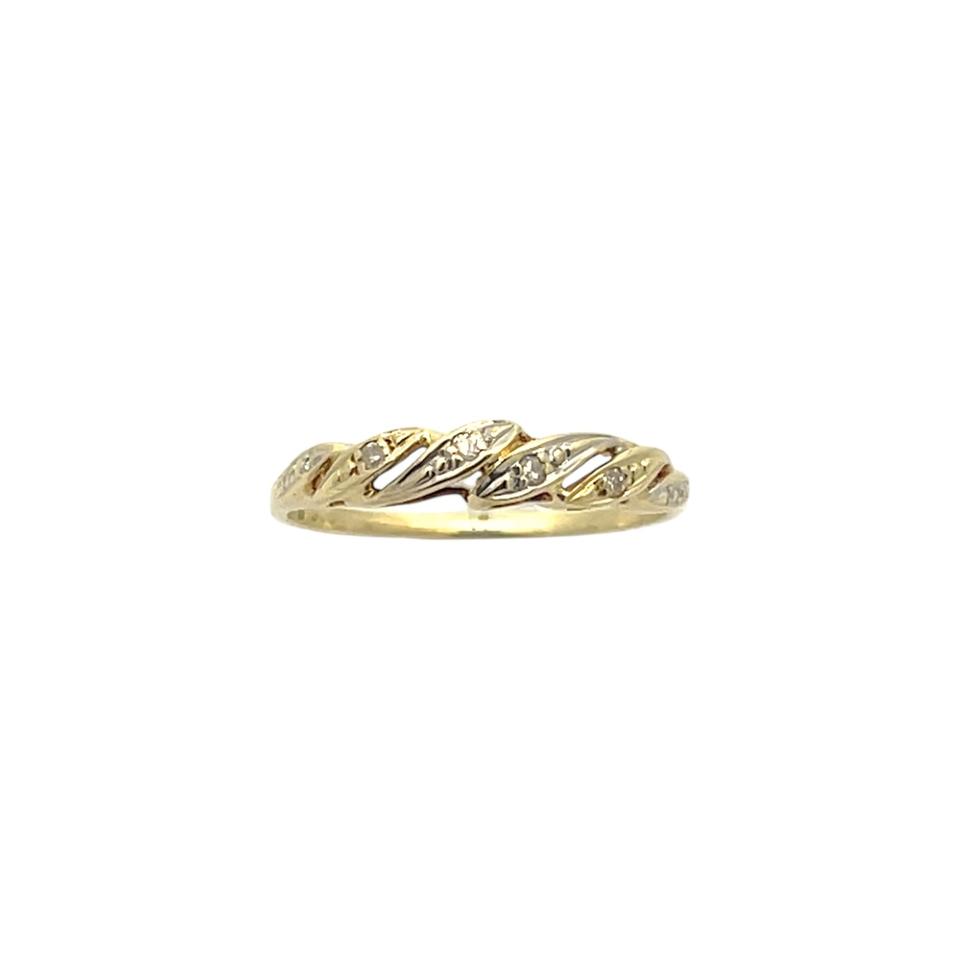 14 kt Gold Damenring mit 0.04 ct Diamanten - Gr 57 EU in Leimen