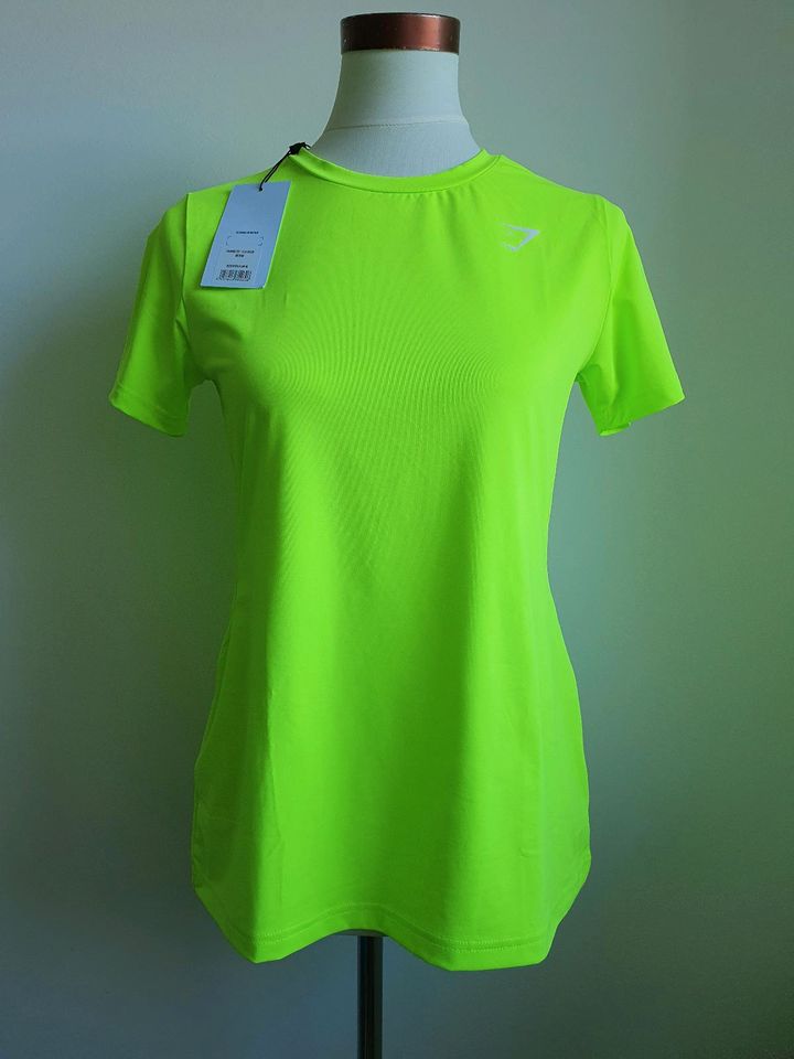 Gymshark Training Tee fluo green M T-Shirt Funktionsshirt in Wedel