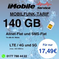 ✅ 140GB INTERNET MOBILFUNK-TARIF ✅ Allnet Flat ✅ SMS Flat ✅ EU ROAMING ✅ 17,49mtl. ✅ SIM-VERTRAG✅ ohne iPhone Samsung Mitte - Wedding Vorschau