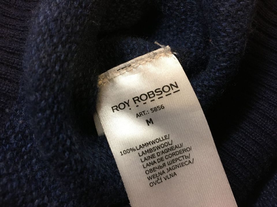 Roy Robson 100% Schurwolle "M" Pullover blau Lammwolle Rundhals in Reinsdorf