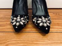 Schwarze Samt-Pumps mit Glitzer-Steinen Gr. 38 Bonn - Bad Godesberg Vorschau