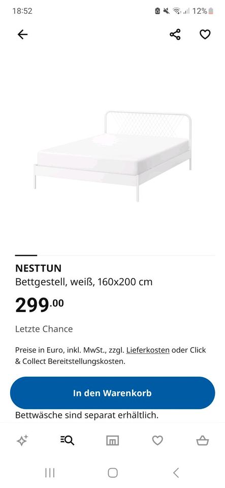 Metall Bettgestell 160x200| Ikea | Nesttun in Kiel