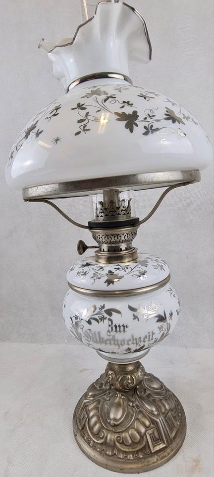 Lampe Tischlampe Petroleum Silberhochzeit in Schneeberg