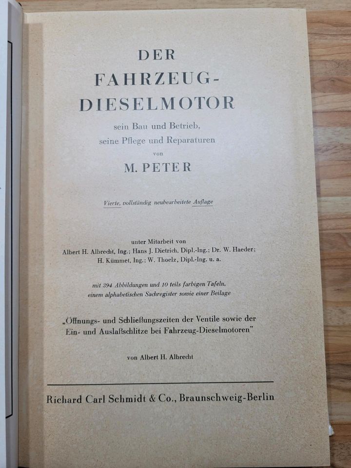 Buch Der Fahrzeug- Dieselmotor M. Peter 1953  PKW LKW Auto 4. Auf in Wismar