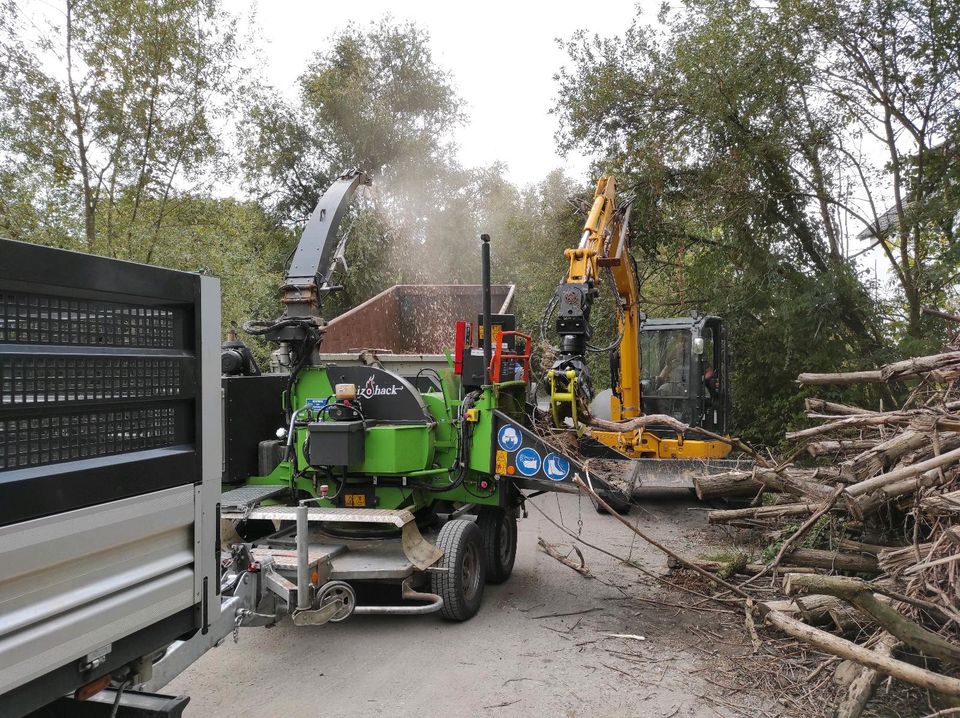 Holz häckseln, Lohnhäckseln, Astwerk häckseln ,Stammholz häckseln in Wadersloh