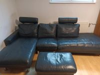 Ledersofa mit Hocker Erpo Sofa Leder blau Wohnlandschaft Nordrhein-Westfalen - Borchen Vorschau