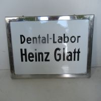 Altes Email Firmenschild Detal Labor Heinz Glatt Edelstahl Rahmen Baden-Württemberg - Meißenheim Vorschau